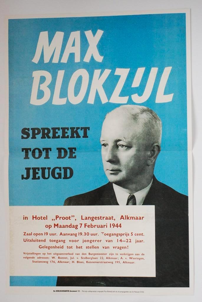 Affiche Max Blokzijl Radio-man | Heruitgave 1994, Zo goed als nieuw, Verzenden, Amsterdam, Nederland