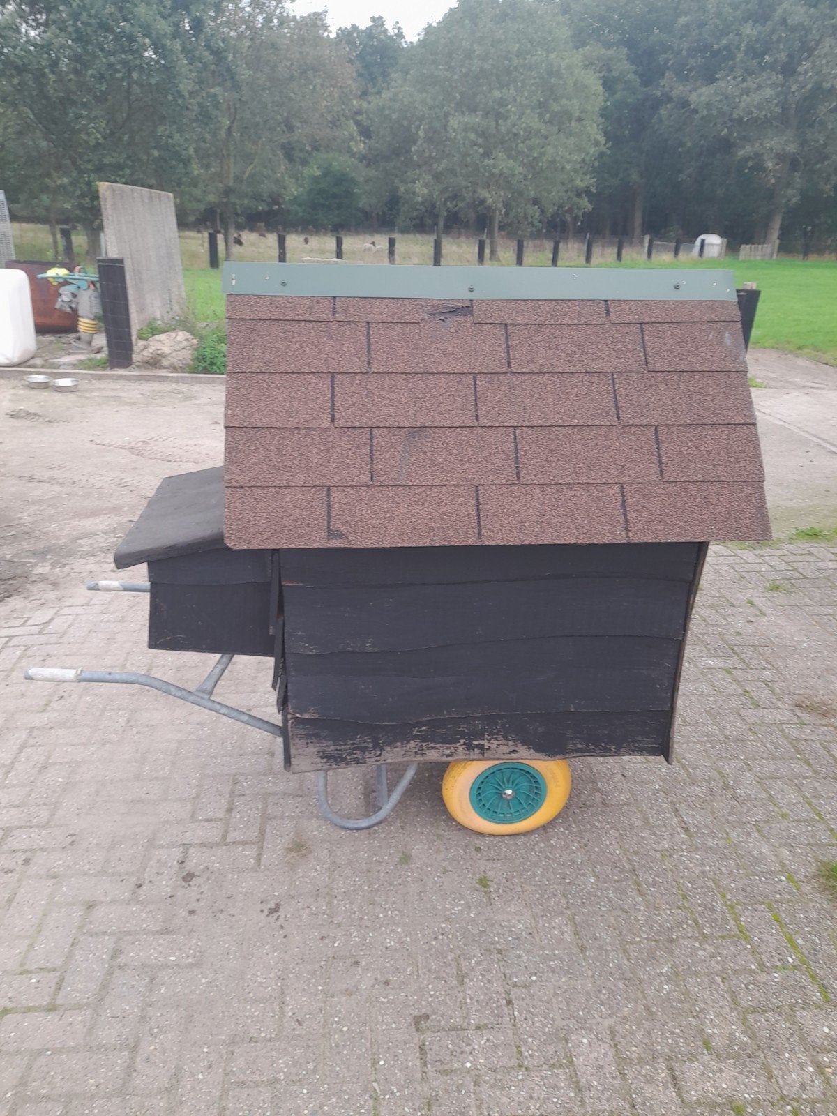 mobiele kippenhok, Ophalen, Kippenhok of Kippenren