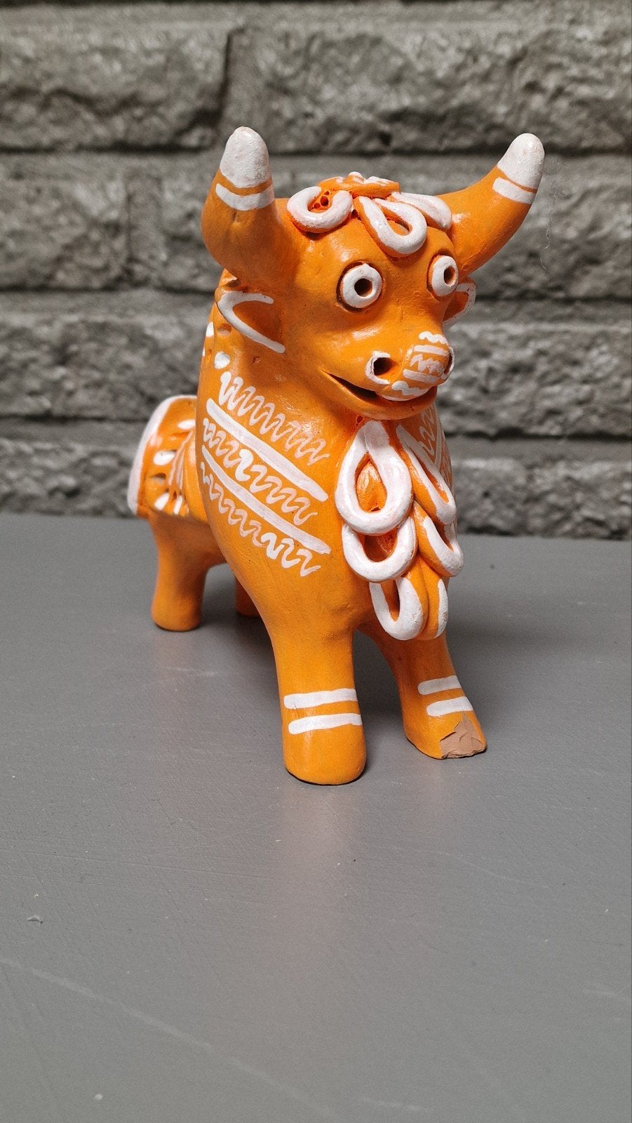 Oranje geluksstiertje uit Peru - WK decoratie/Stier cadeau, Ophalen of Verzenden, Nieuw, Dier