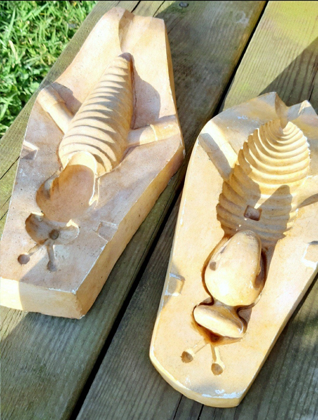 Vintage 2-delige gietmal voor insecten (bij), Ophalen of Verzenden