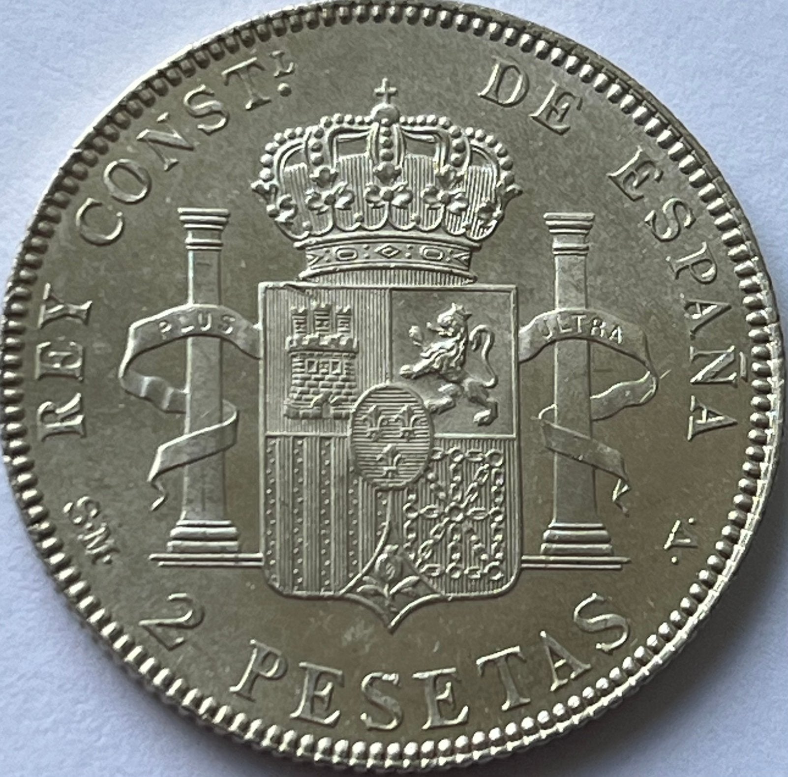 Spanje zilveren twee peseta 1905 topkwaliteit!, Ophalen of Verzenden, Overige landen, Losse munt, Zilver