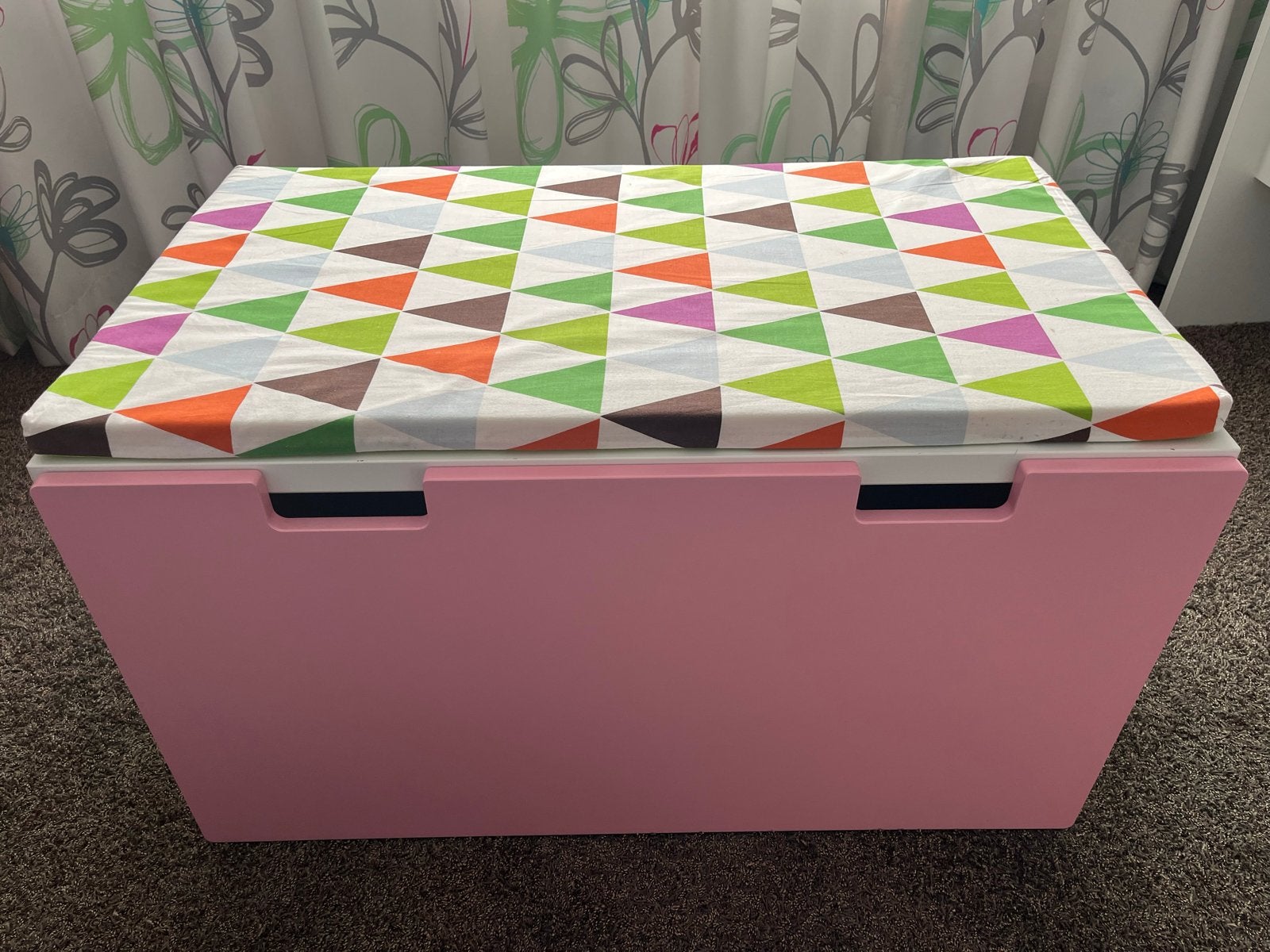IKEA opbergbankje met kussen - roze/wit, Ophalen, Gebruikt, Overige typen