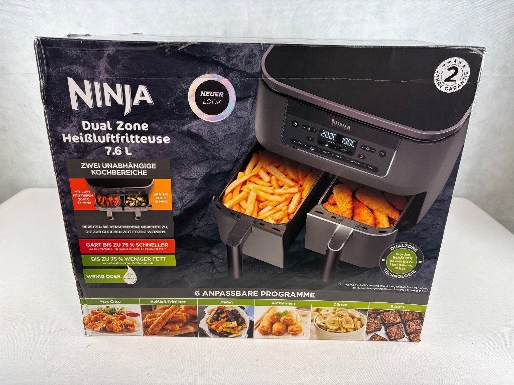 Ninja Foodi Dual Zone AF300EU Airfryer 7,6L – 2 lades, Rotfeder-Ring 9 60327 Frankfurt am Main, Nieuw, 1500 gram of meer, Ophalen of Verzenden