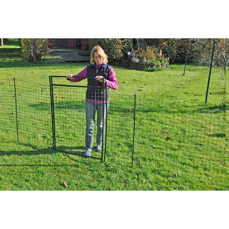 Voss FarmNet 50m, 112cm hoog, 16 palen, met poort, Tuin en Terras, Met poort, Kunststof, Gebruikt, Ophalen of Verzenden