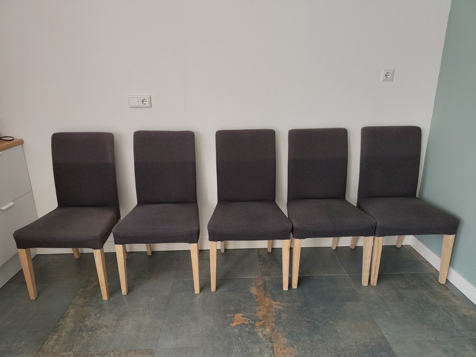 Eetkamerstoelen, Ophalen, Gebruikt, Bruin, Stof