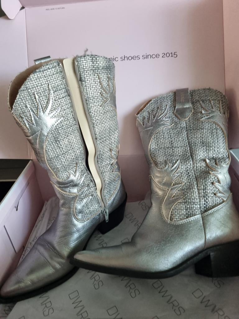 DW\RS zilveren cowboylaarzen maat 38, Overige kleuren, DWARS, Lage of Enkellaarzen, Ophalen of Verzenden