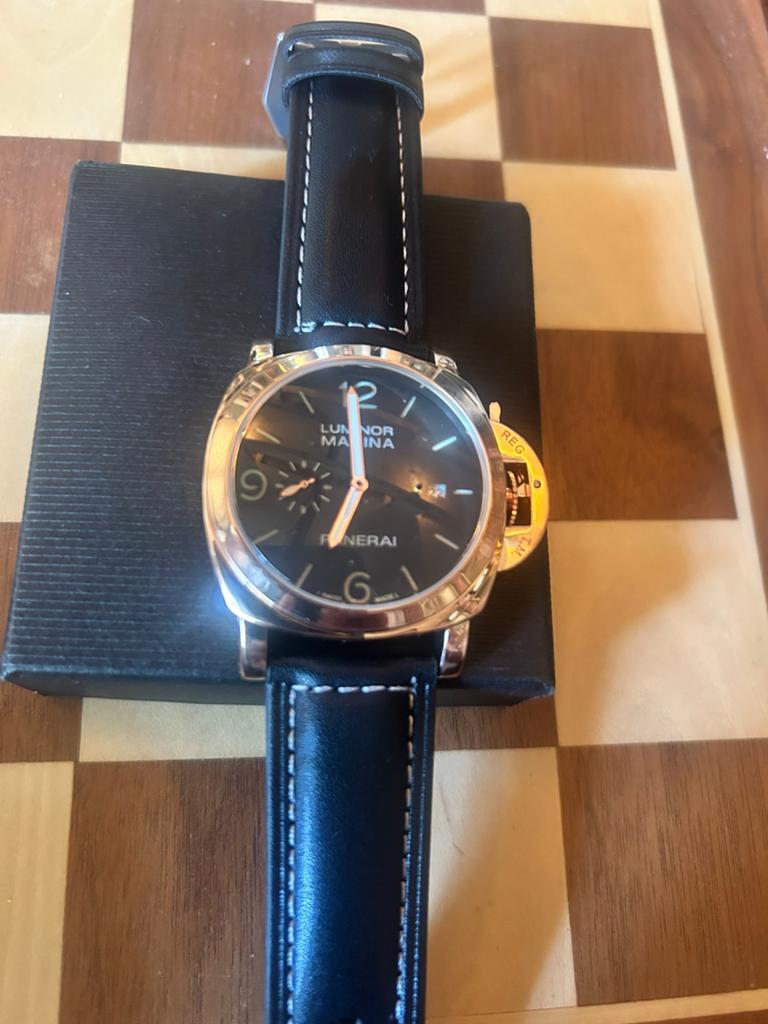 PANERAI, Sieraden, Tassen en Uiterlijk, Horloges | Heren, Leer, Staal, Polshorloge, Nieuw