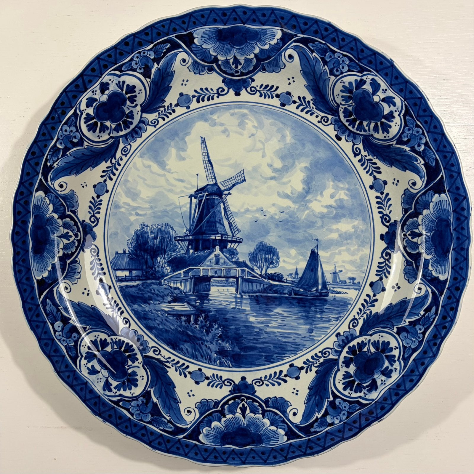 Delfts Blauw Wandbord De Porceleyne Fles Jaarletter CH (1963, Antiek en Kunst, Ophalen of Verzenden