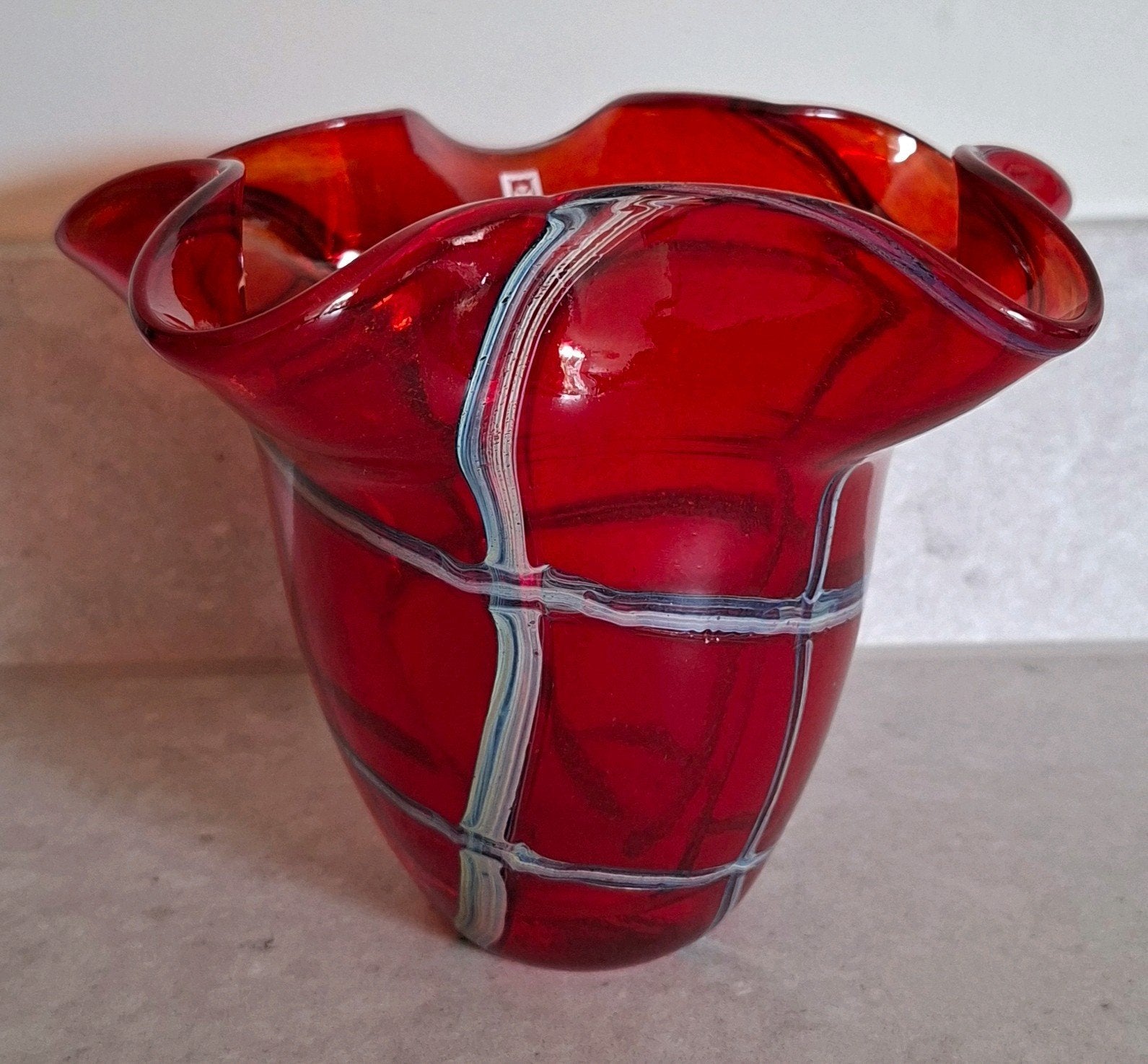 Prachtige Vintage Mdina Glass Zakdoekvaas  • Gesigneerd, Ophalen of Verzenden