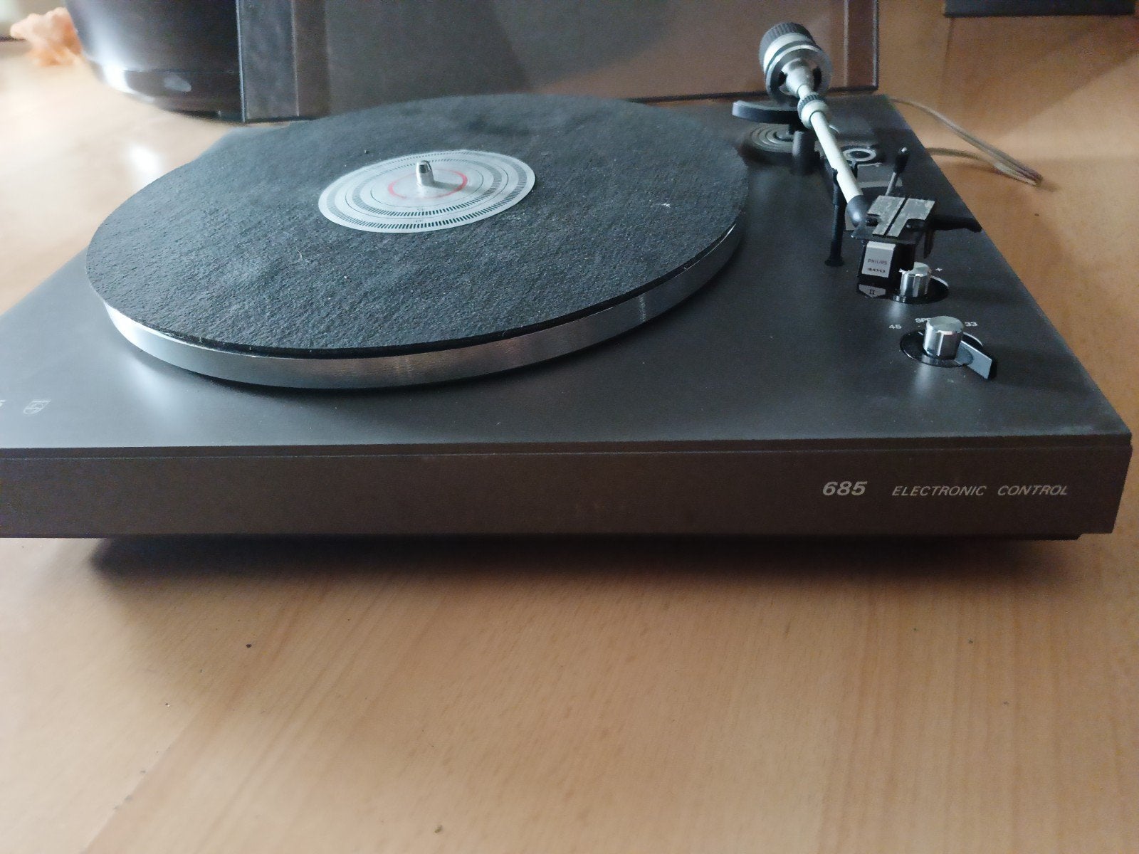 Philips 685 Electronic Control Platenspeler, Philips, Gebruikt, Pitch-regelaar, Ophalen of Verzenden