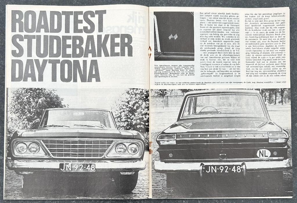 Studebaker Daytona test in Autovisie 1964, Gelezen, Ophalen of Verzenden, Overige merken, Autovisie