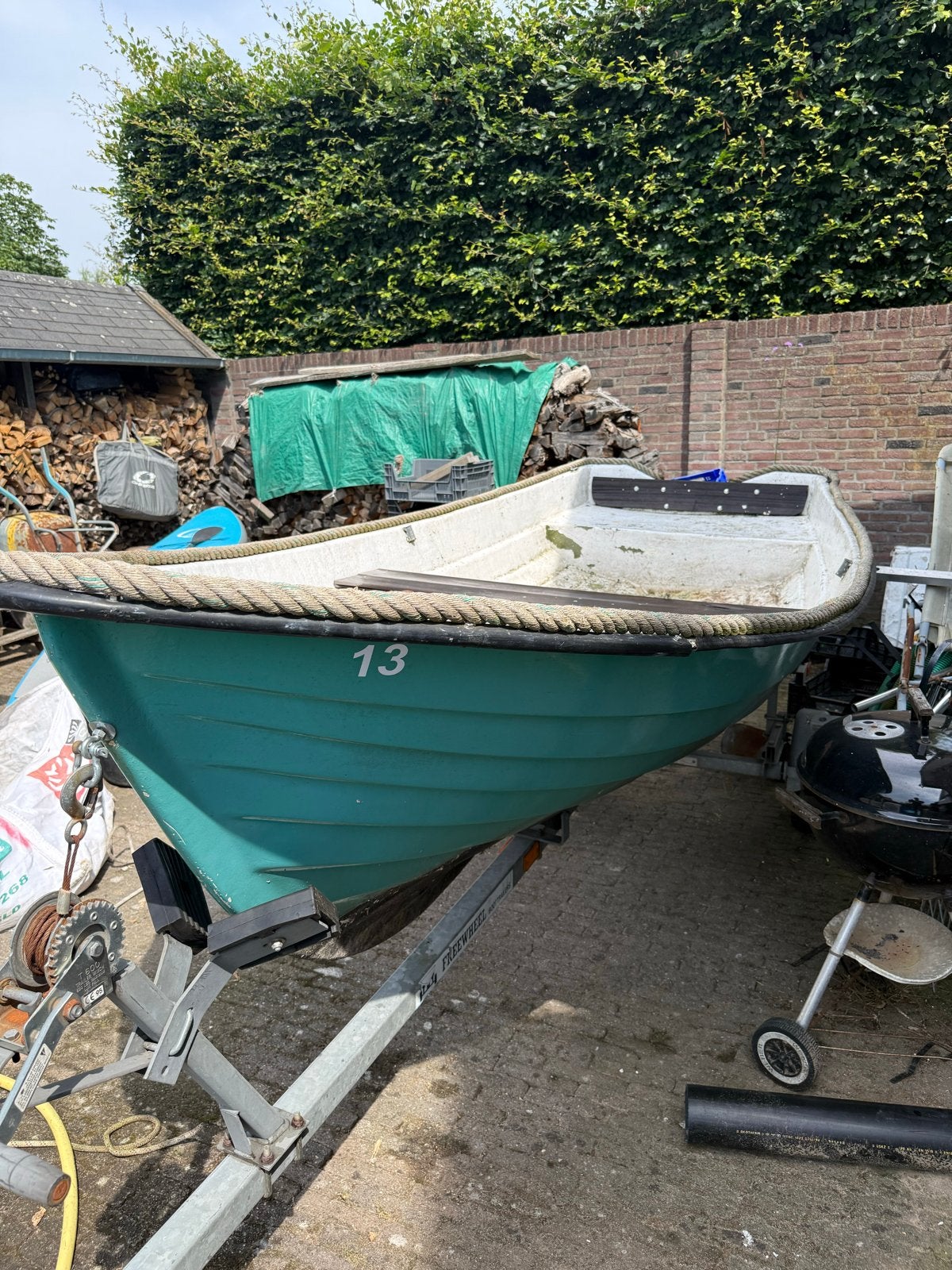 Polyester boot opknapper, Ophalen, Gebruikt, Visboot, Polyester