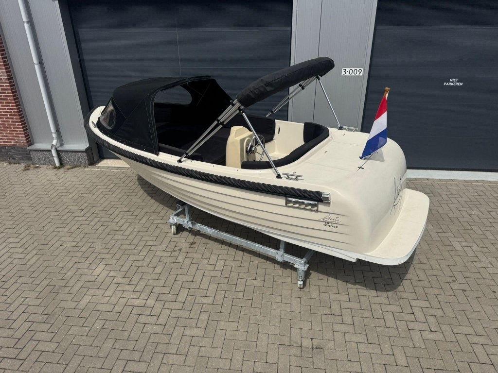 Liberty 550 Tender Sloep Compleet incl. Mercury 15PK 4-takt, Watersport en Boten, Sloepen, Tender, Gebruikt, Biminitop, Wfwatersport@botenverhuurhoorn.nl