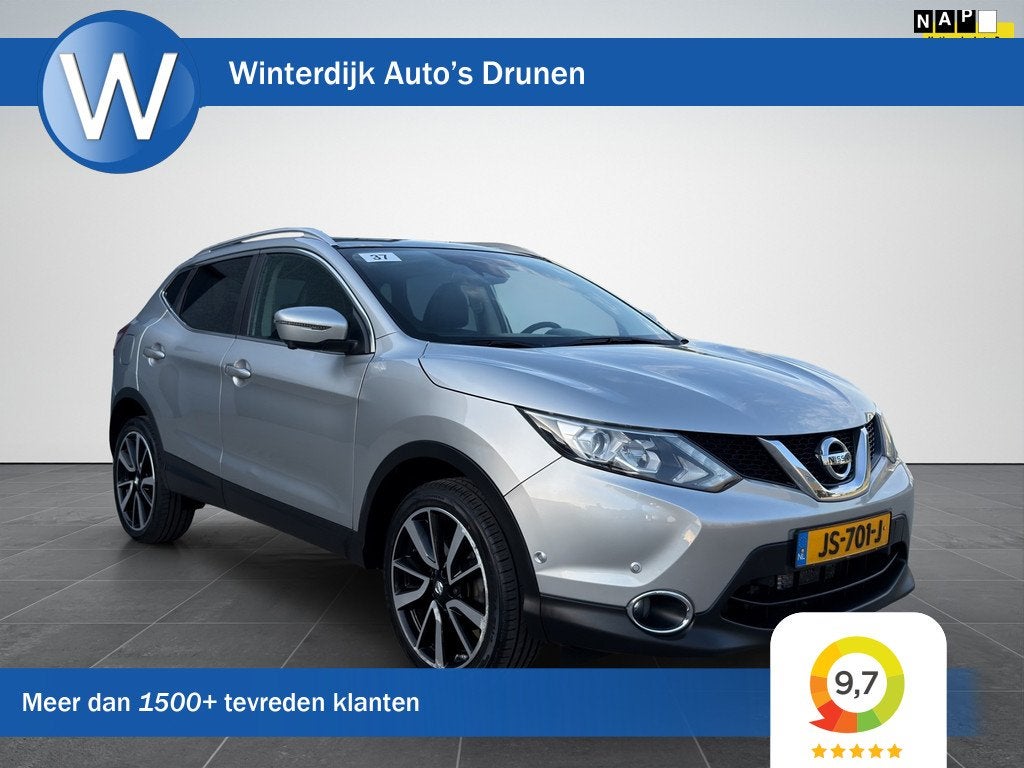 Nissan Qashqai 1.2 Tekna Automaat|Pano|Leder|Cruise|Lane|NAP, Auto's, Nissan, Bedrijf, Te koop, Qashqai, 360° camera, ABS, Achteruitrijcamera