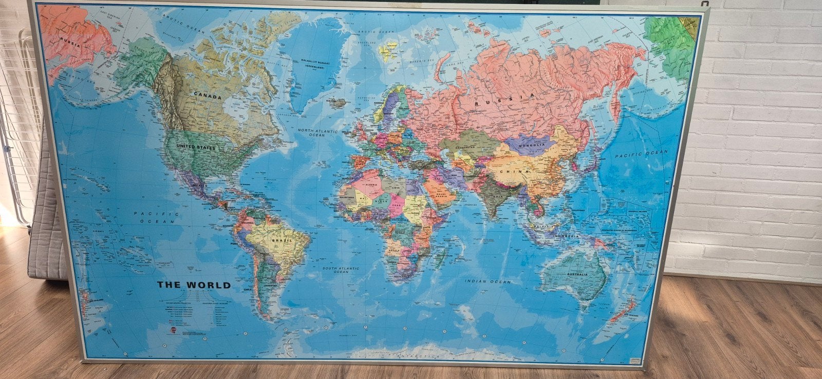 Grote Wereldkaart - Gedetailleerd en Kleurrijk magneetbord, Ophalen, 2000 tot heden, Wereld, Landkaart