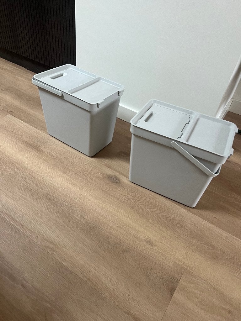 Twee IKEA HÅLLBAR afvalemmers 22 L met deksel Nieuw, Minder dan 10 liter, Ophalen, Nieuw, Kunststof