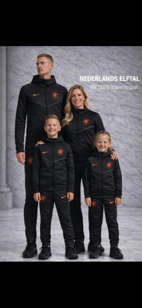 Nederlands Elftal WK 2026 Trainingspak - Zwart, Kleding | Heren, Sportkleding, Nieuw, Voetbal, Overige maten, Zwart, Verzenden