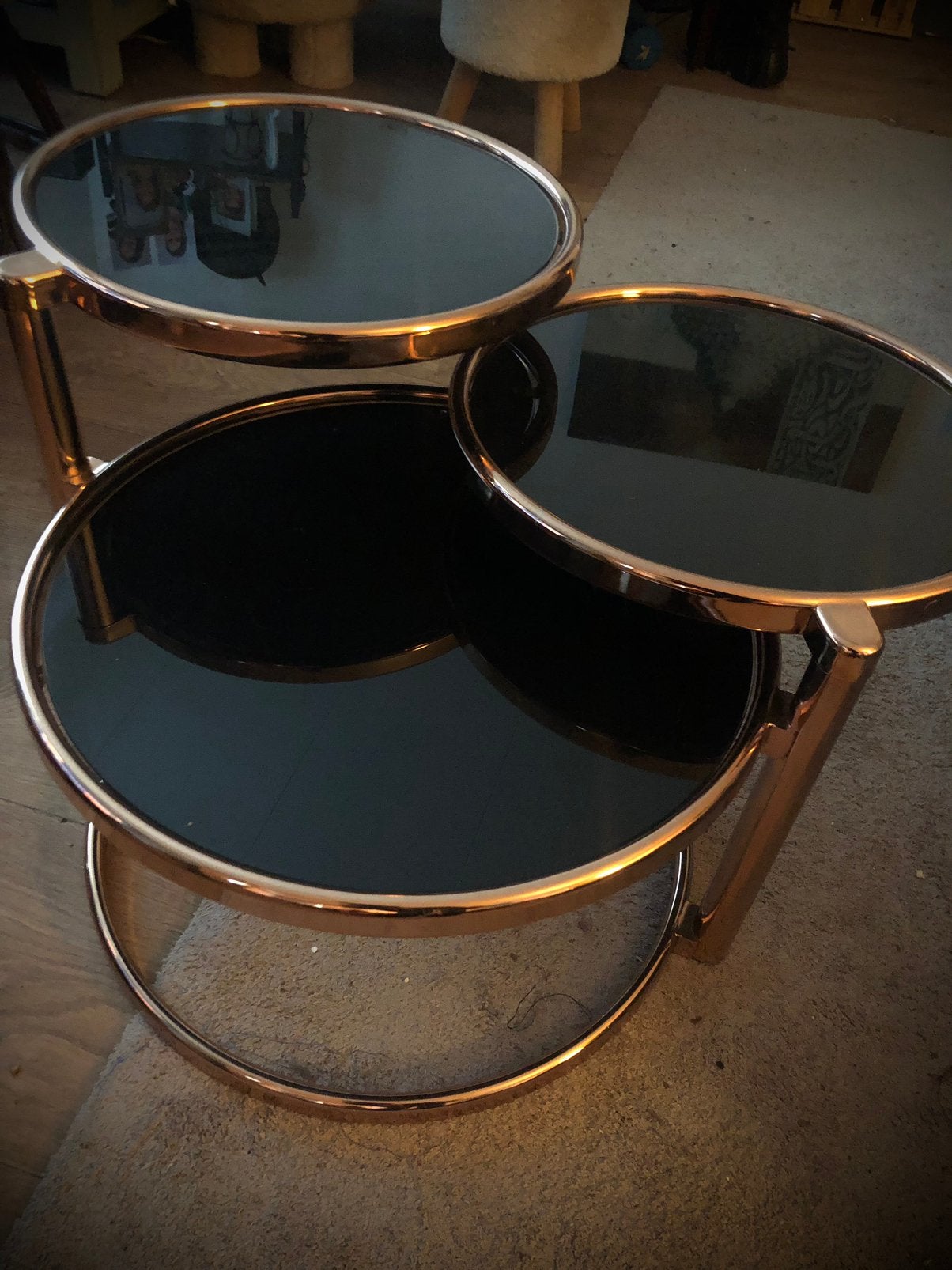 Foto 7 van Vintage Swivel tafel MILO BAUGHMAN style, Leitmotiv