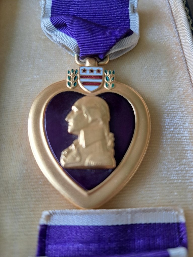 Purple Heart medaille - complete set - perfecte staat, Ophalen of Verzenden, Landmacht, Amerika, Lintje, Medaille of Wings
