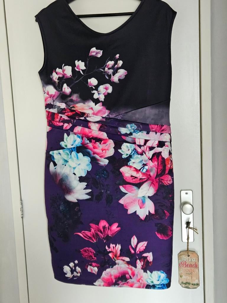 Bodyflirt Boutique Bloemenjurk, Ophalen, Maat 42/44 (L), Zo goed als nieuw, Roze