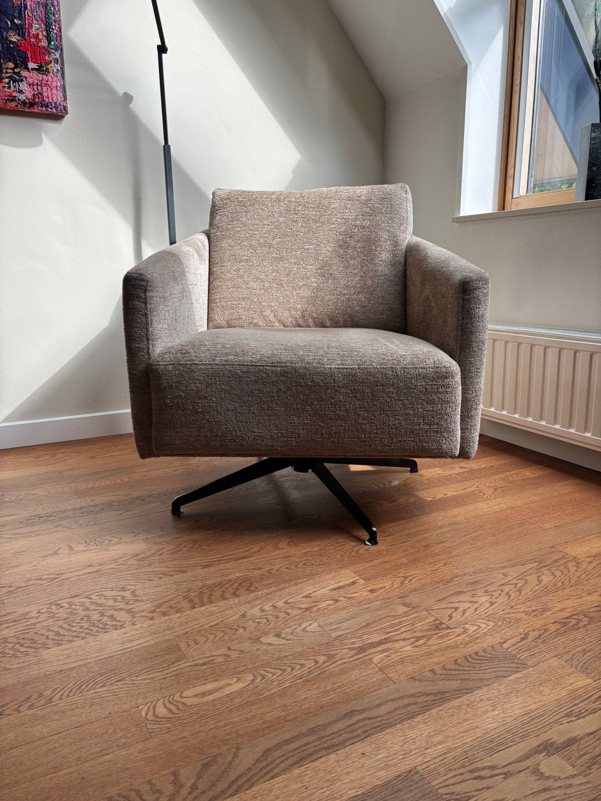 LUXE FAUTEUIL draaibaar, Ophalen, 75 tot 100 cm, Zo goed als nieuw, Stof