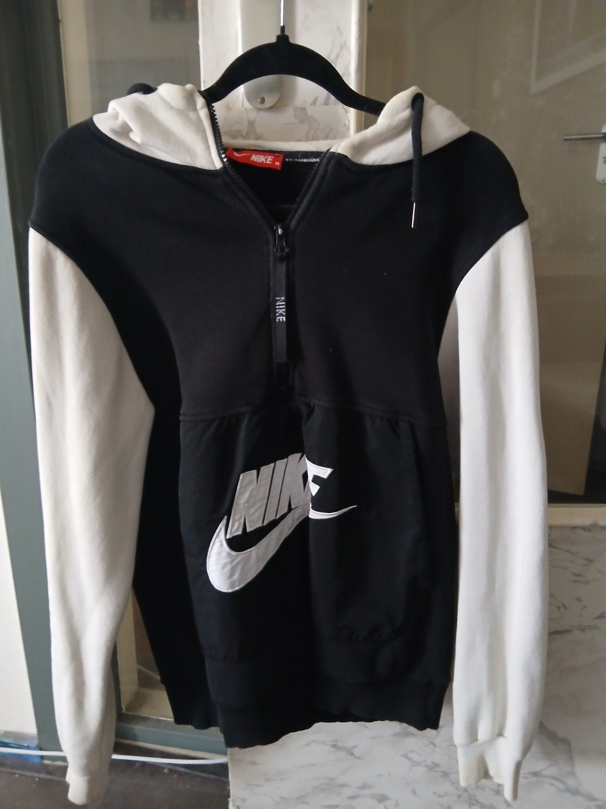 Nike hoodie met rits en logo - Zwart/Wit, Ophalen of Verzenden, Gedragen, Zwart