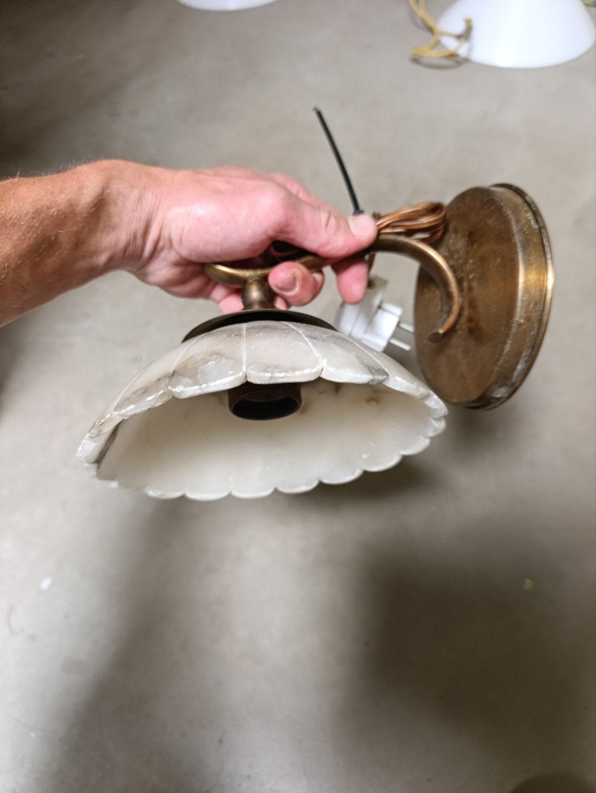 Wandlamp met marmeren kap, Ophalen of Verzenden