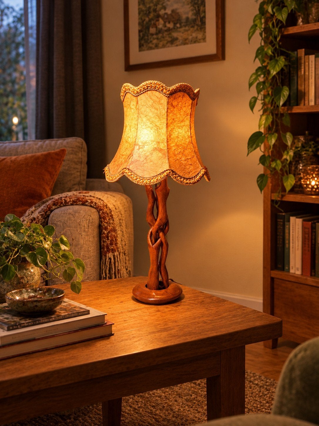 vintage jaren 50/60 Deens Scandinavisch Teak lamp, Ophalen, Vintage, Zo goed als nieuw, Schemerlamp