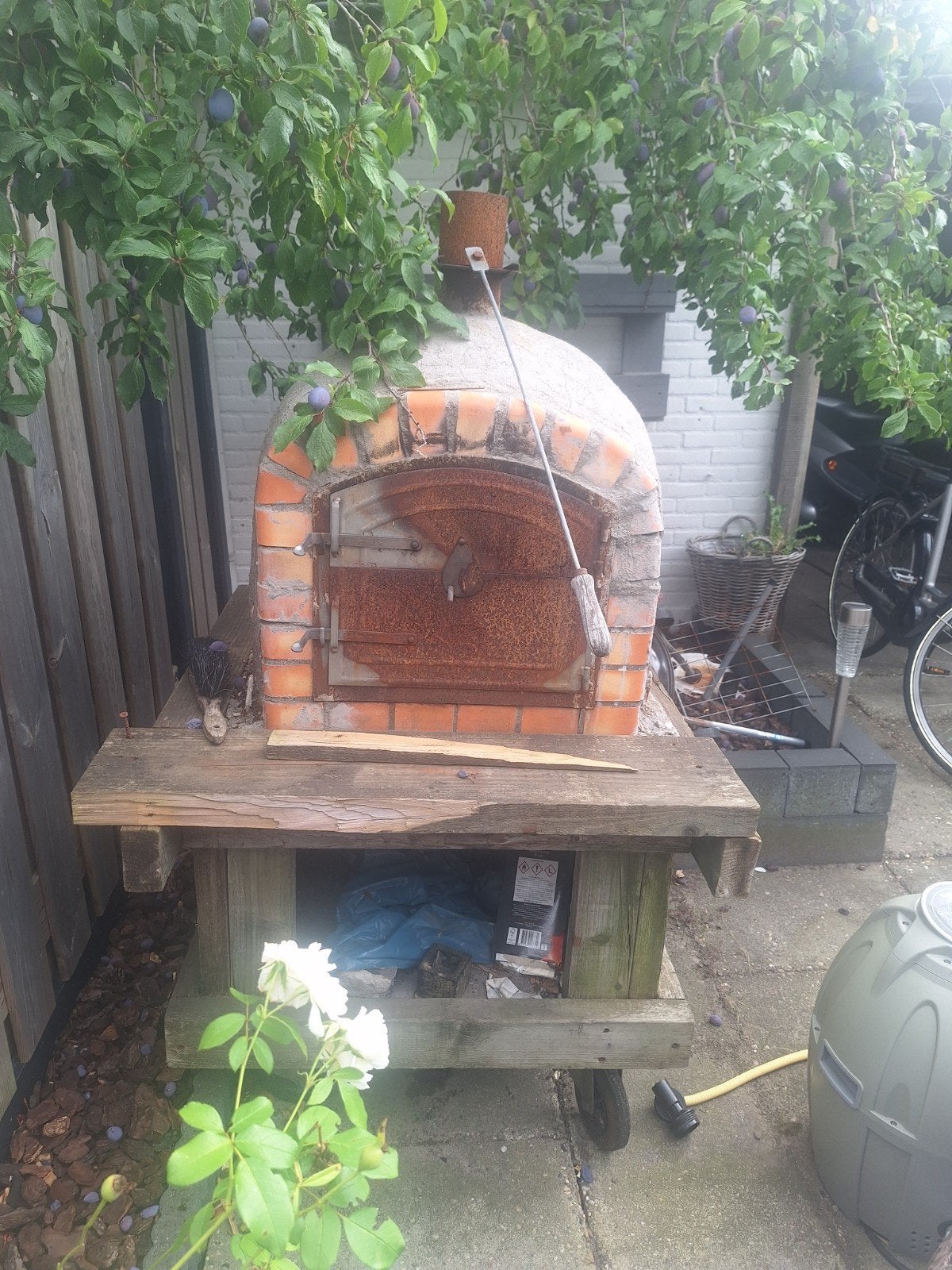 Ambachtelijke pizzaoven voor buiten, Tuin en Terras, Pizzaovens, Ophalen of Verzenden, Gebruikt, Zelfbouw