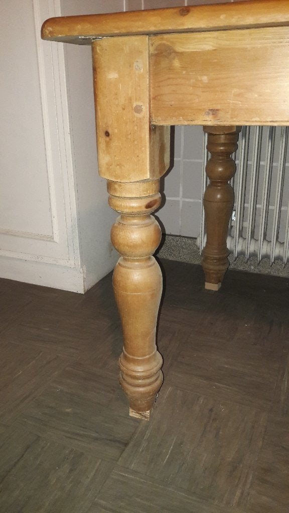 Grenen eetkamertafel, massief 180lx85bx75h, Ophalen, Gebruikt, Blank grenen met klassieke gedraaide poten, 50 tot 100 cm