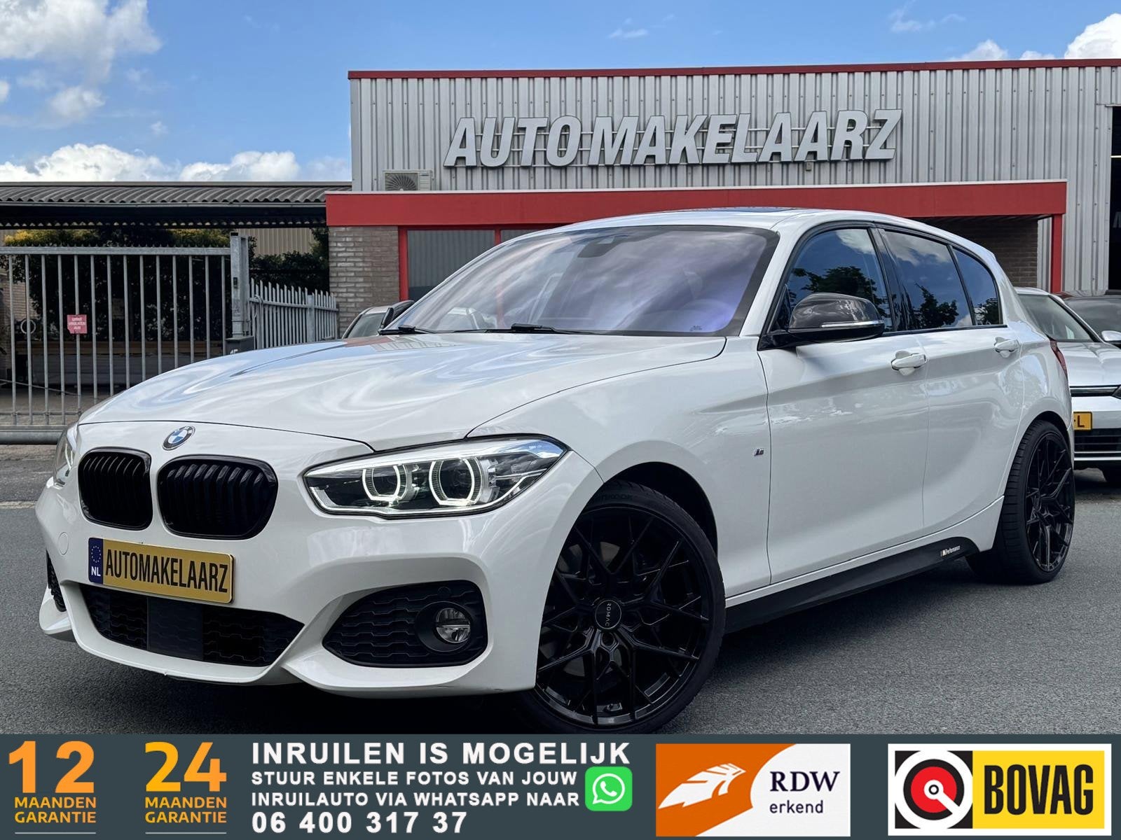 BMW 1-serie 118i M SPORT ACC SCHUIFDAK 100% DEALER ONDERHOUD, Dealer onderhouden, Gebruikt, Alcantara, Wit