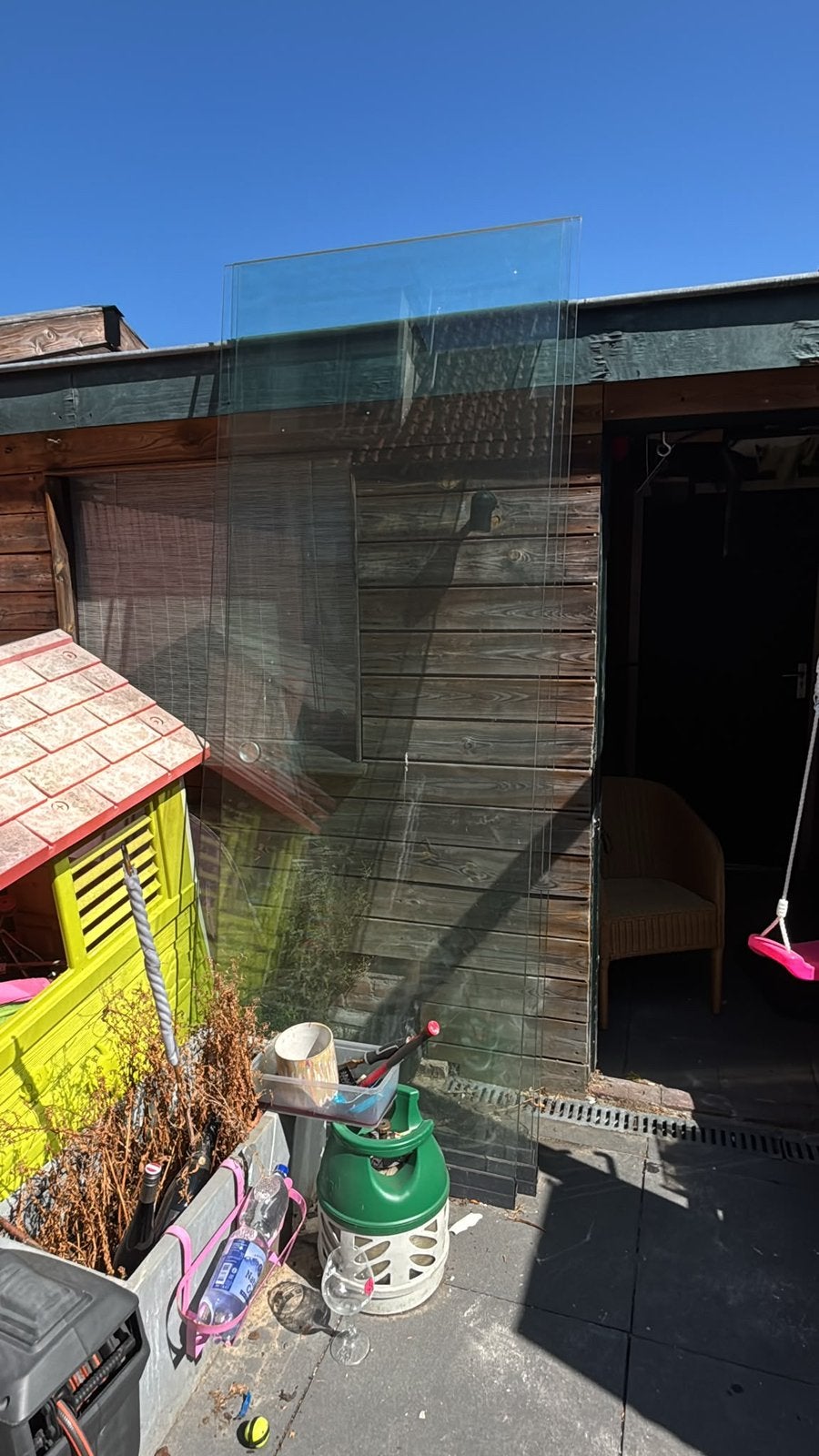 Glazen schuifdeuren, Doe-het-zelf en Verbouw, Kozijnen en Schuifpuien, Overige materialen, Zo goed als nieuw, Inclusief glas, Ophalen