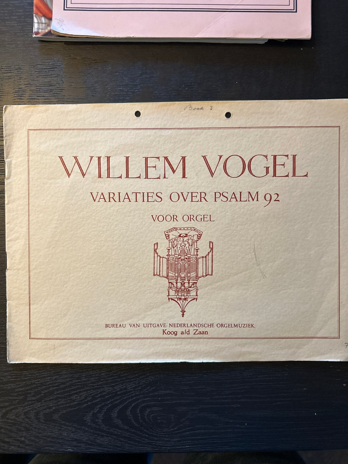 Willem Vogel - Variaties over Psalm 92 voor Orgel, Orgel, Gebruikt, Klassiek, Ophalen of Verzenden
