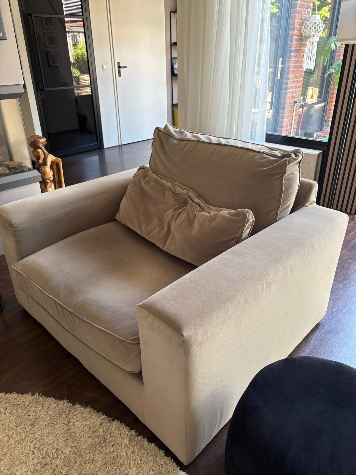 Comfortabele loveseat met kussens - Zo goed als nieuw, Ophalen, Zo goed als nieuw, Stof, 100 tot 125 cm