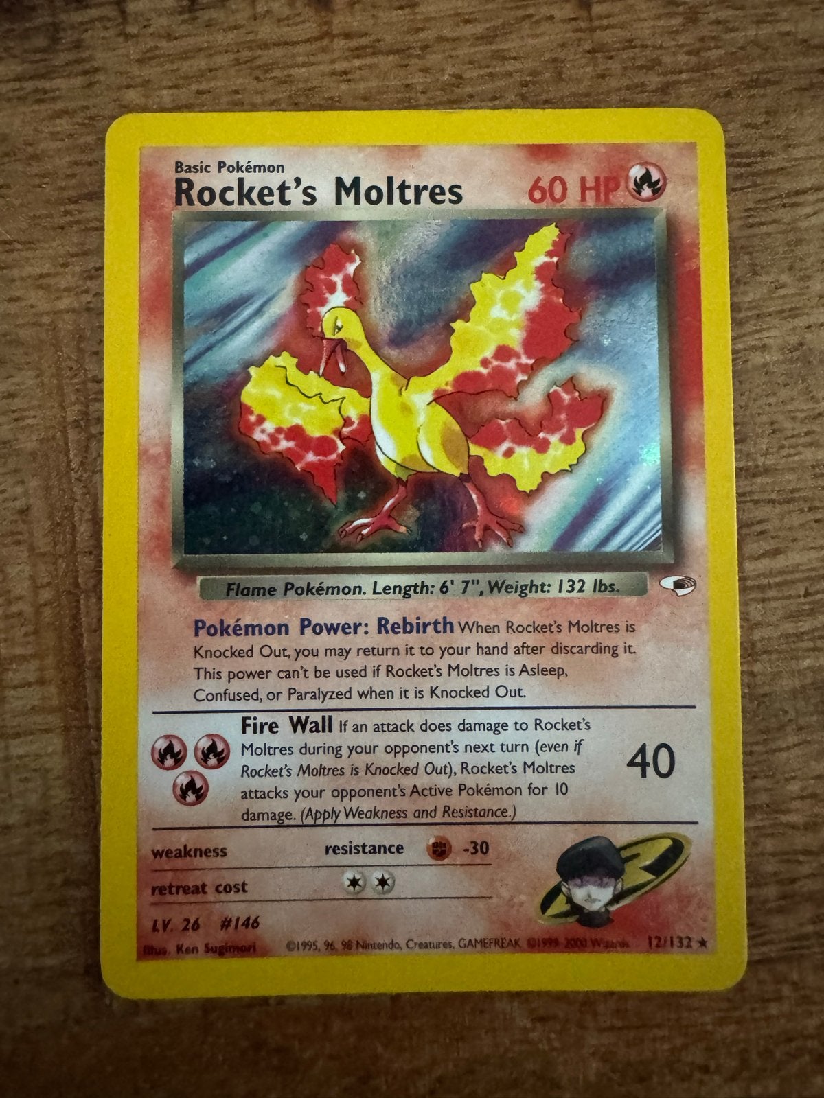 Rocket's Moltres Pokémon Kaart (Foil), Ophalen of Verzenden, Losse kaart, Foil