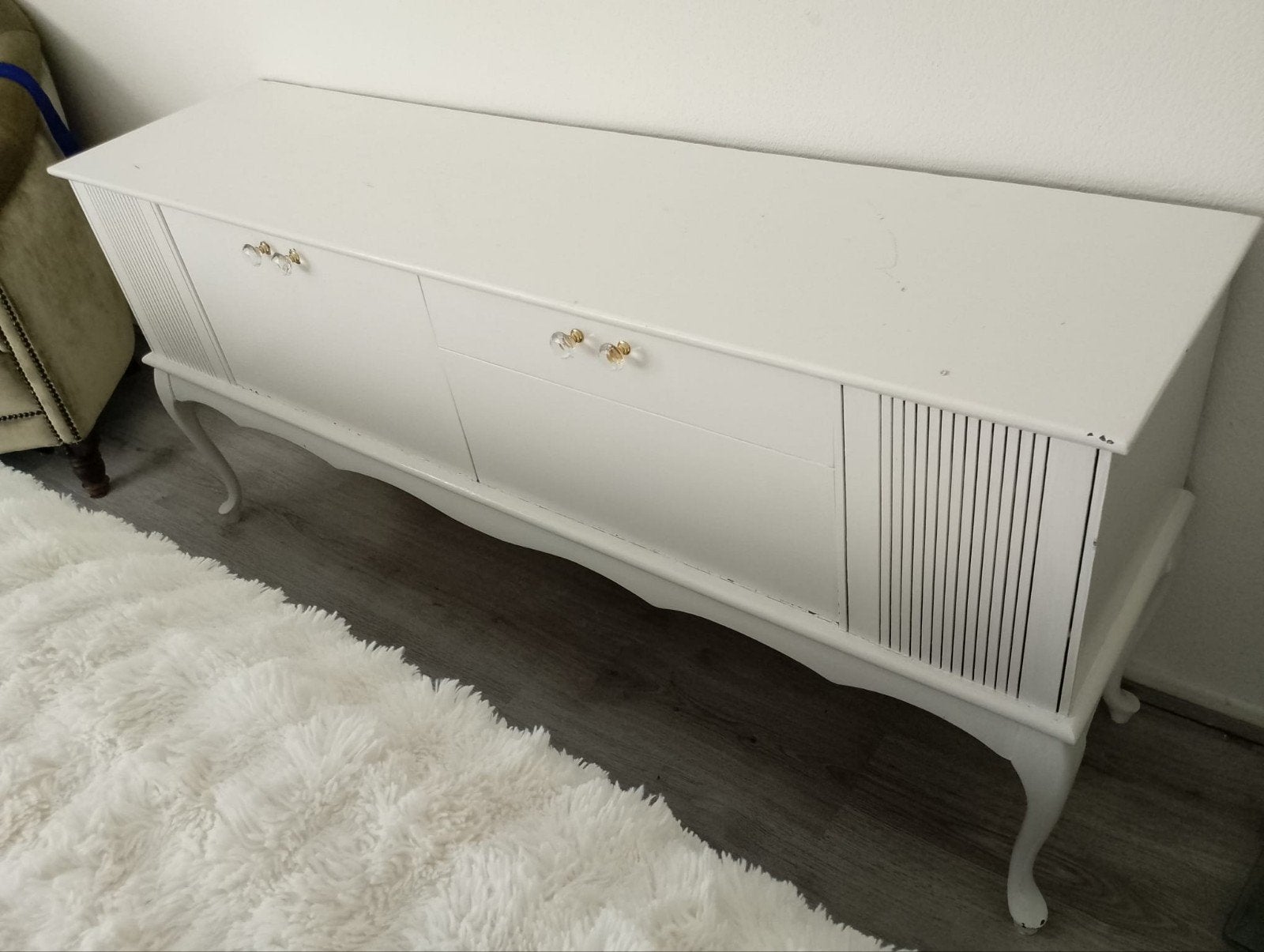 Vintage meubel met Philips platenspeler, Overige materialen, Gebruikt, 100 tot 150 cm, 1 of 2 laden