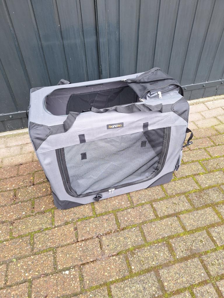Hondenreisbench, hondenbench 10x52x52 grijs, Dieren en Toebehoren, Ophalen of Verzenden, Nieuw