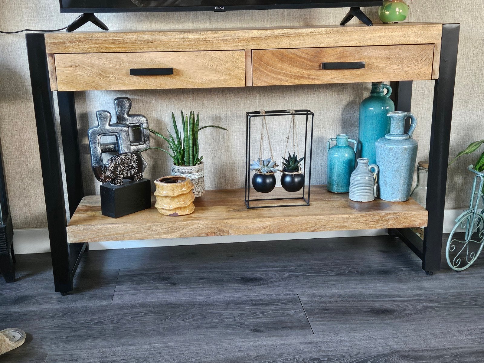 sidetable mangohout, Huis en Inrichting, Ophalen, Mango, 100 tot 150 cm, Zo goed als nieuw