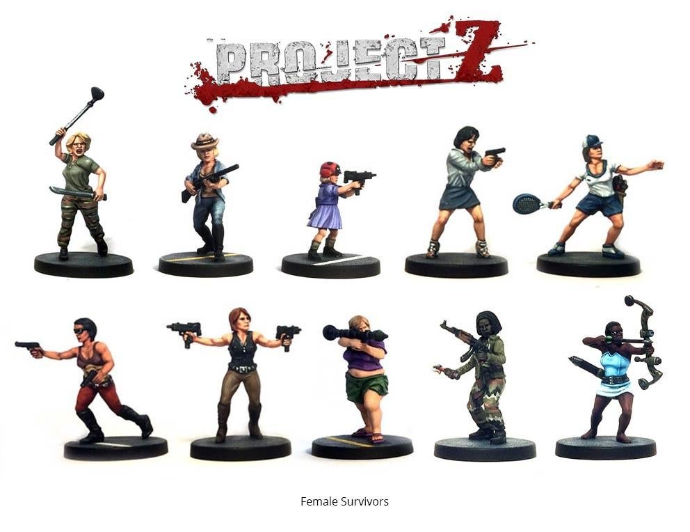 ProjectZ female apocalypse survivors miniatures, Ophalen of Verzenden, Nieuw, 1:50 of kleiner, Figuur of Figuren