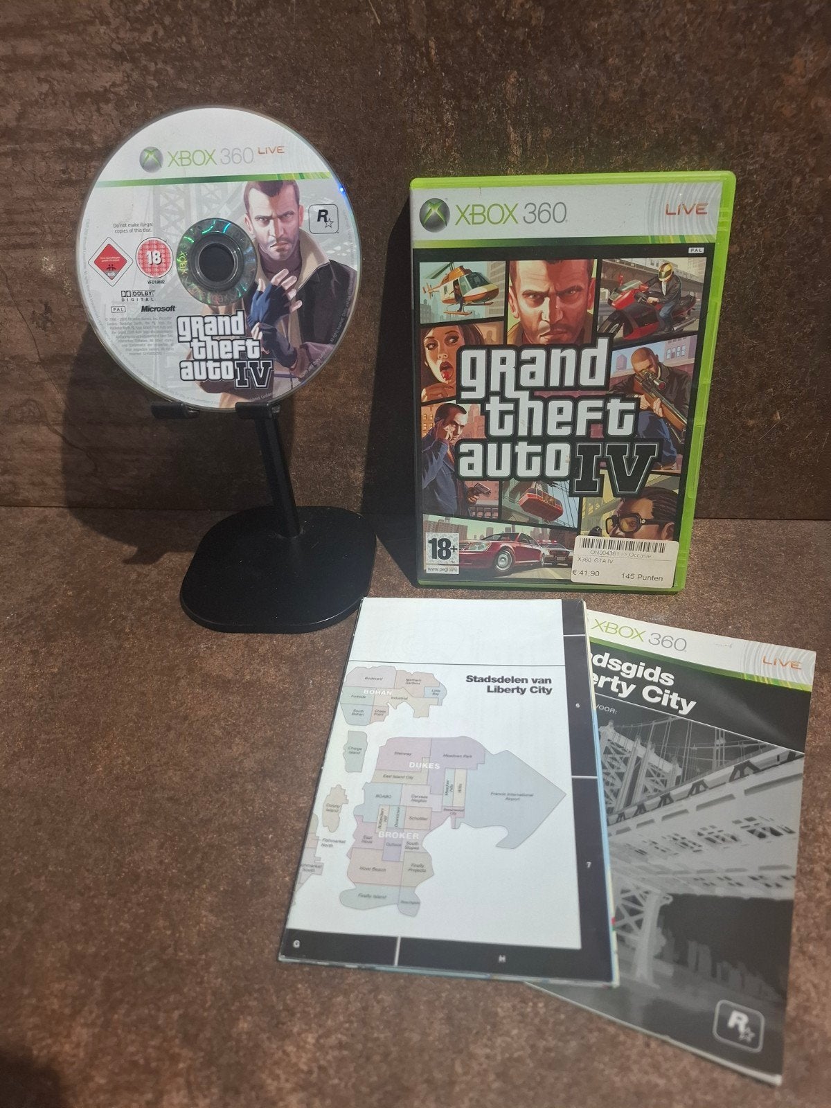 Grand Theft Auto IV (GTA 4) Xbox 360 - Inclusief kaart, Spelcomputers en Games, Games | Xbox 360, Avontuur en Actie, Online, Gebruikt