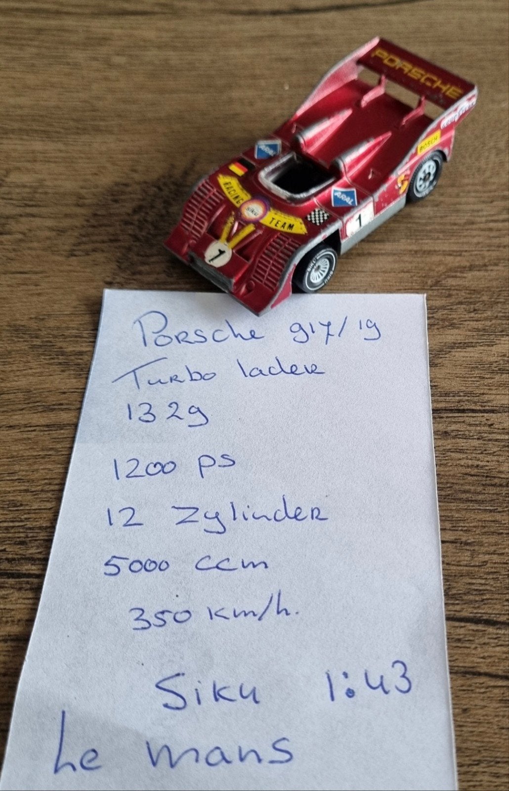 Siku Porsche 917/10 Turbo Lader - Le Mans 1:43, Ophalen of Verzenden, Gebruikt, Auto, SIKU