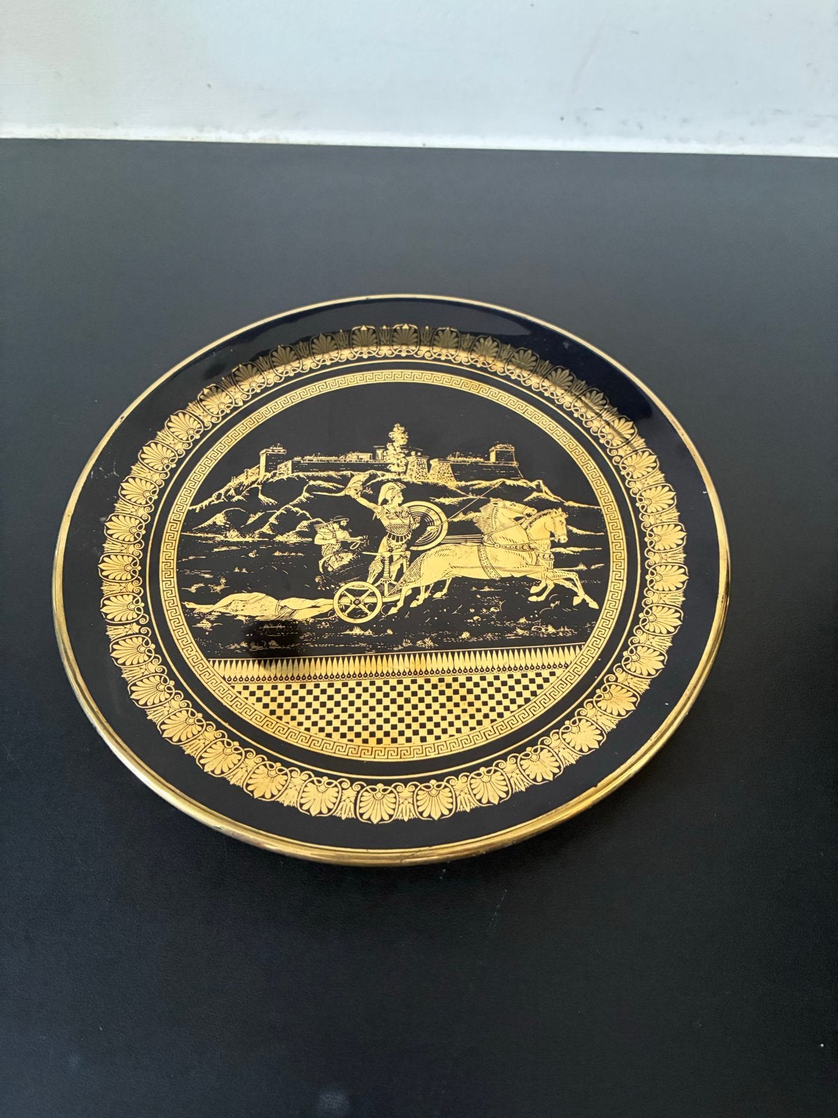 Decoratieve wandplaat - Handgemaakt in Griekenland, 24K goud, Ophalen