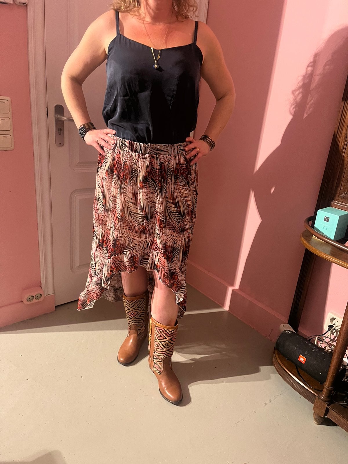 Leuke zwierige Tessa Koops rok met print maat XL, Overige kleuren, Maat 46/48 (XL) of groter, Nieuw, Ophalen of Verzenden