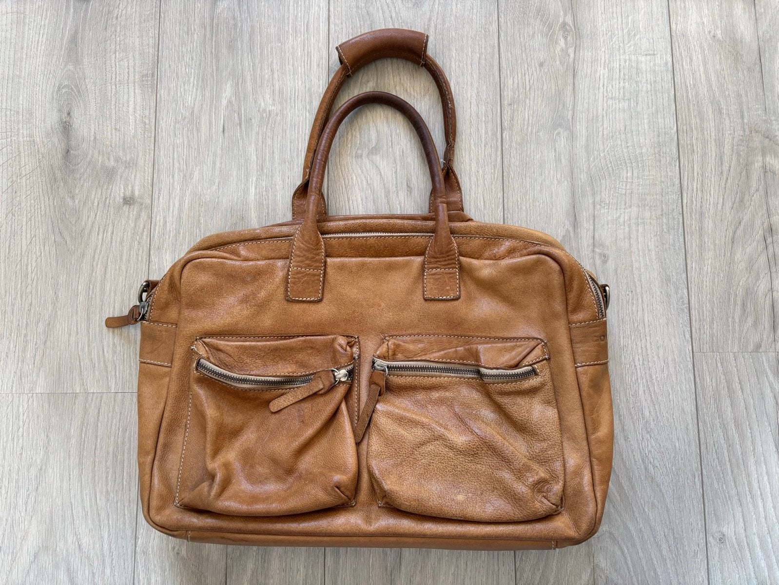 Cowboysbag The Bag - Sand Leren Laptoptas, Ophalen of Verzenden, Gebruikt, Beige, Handtas