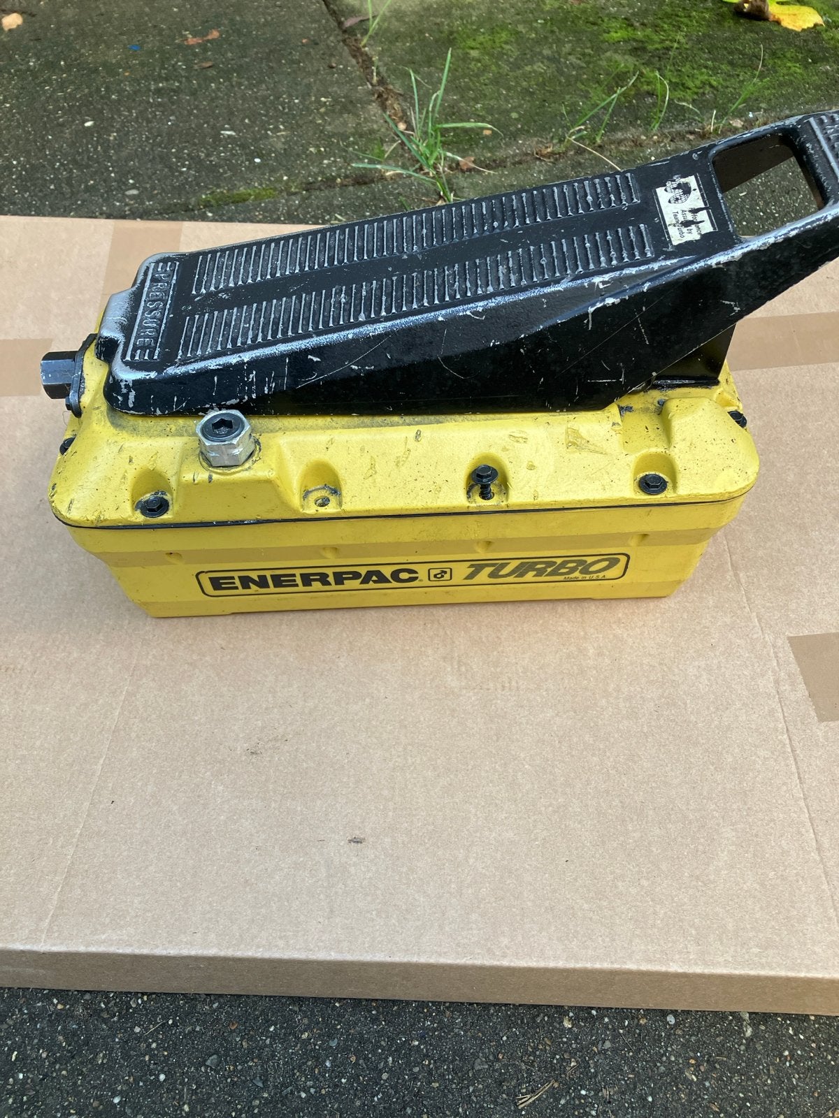 Enerpac Turbo Lucht Hydraulische voetpomp voor onderdelen ?, Ophalen of Verzenden, Gebruikt