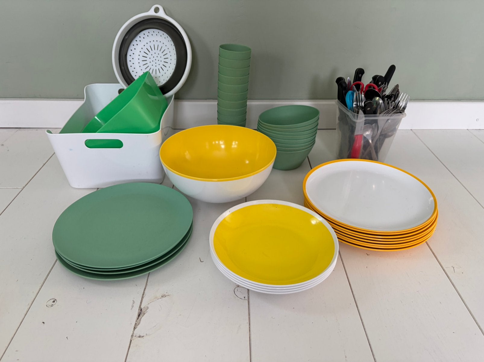 Camping servies, Ophalen, Gebruikt