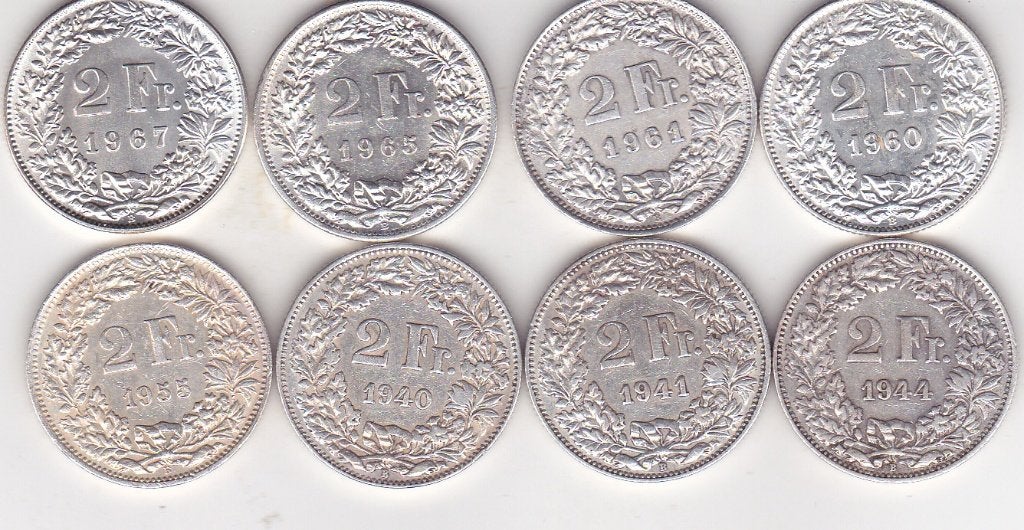 ZWITSERSE FRANKEN ZILVER diverse jaren, Ophalen of Verzenden, Vóór koninkrijk, Zilver