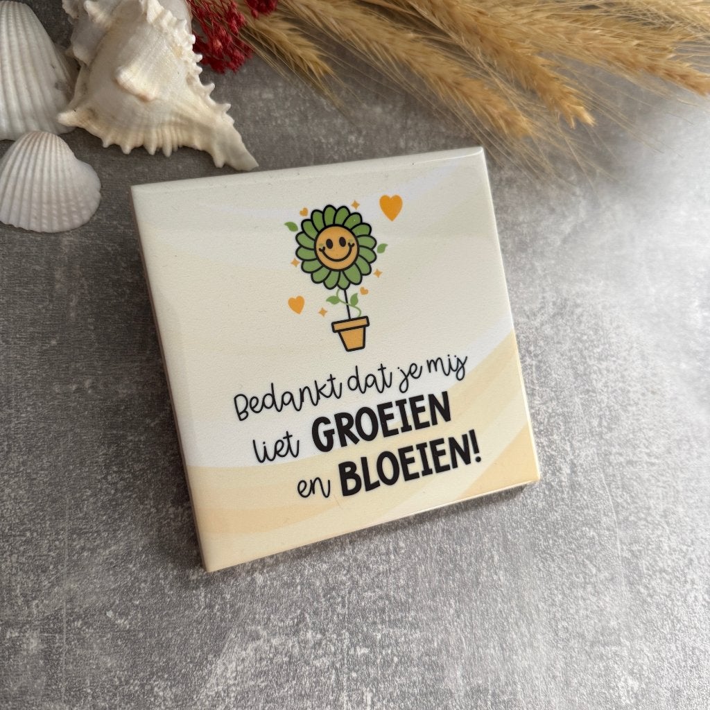 Tegeltje bedankt voor je mij liet groeien en bloeien, Ophalen of Verzenden, Nieuw