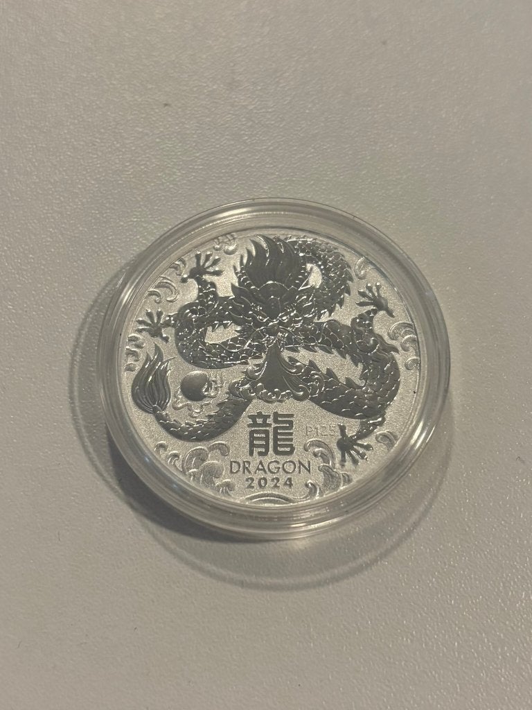 Australian Lunar III 2024 Year of the Dragon – 1 oz zilver, Ophalen of Verzenden, Zilver