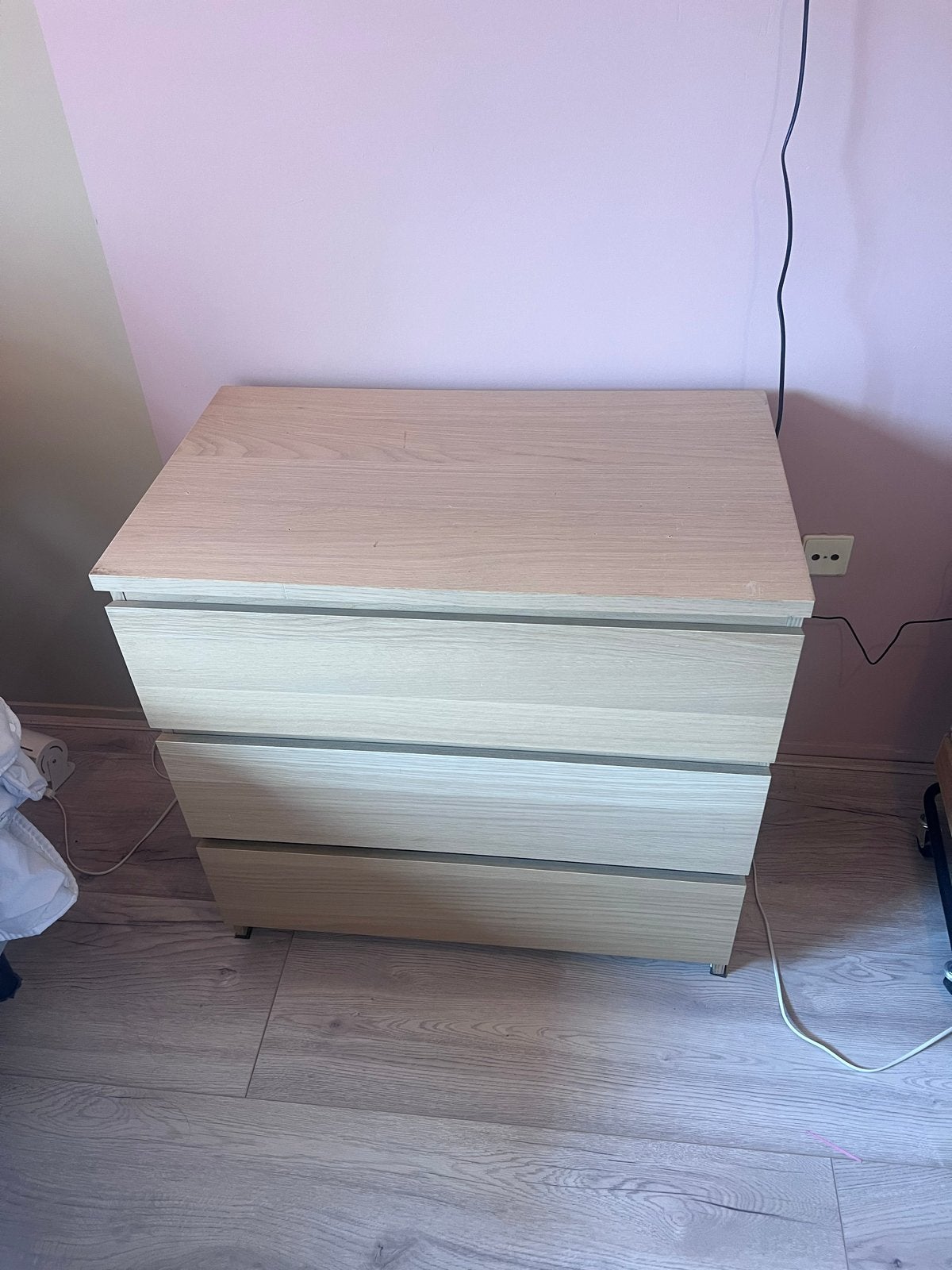 IKEA MALM ladekast met 3 lades - lichtbruin, Ophalen, Gebruikt, 50 tot 100 cm, 3 of 4 laden
